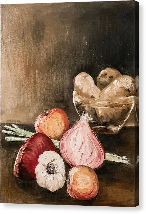 Potato, Onion and Garlic - Canvas Print