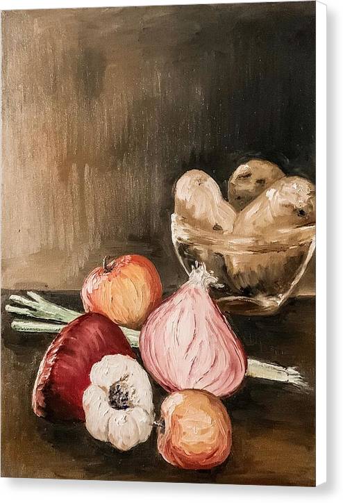 Potato, Onion and Garlic - Canvas Print
