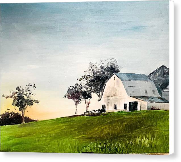 White Barn Print - Canvas Print