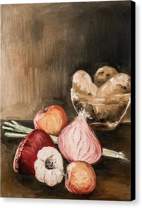 Potato, Onion and Garlic - Canvas Print