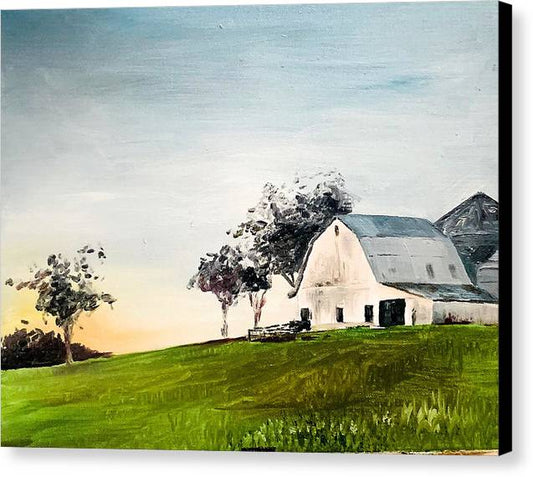 White Barn Print - Canvas Print